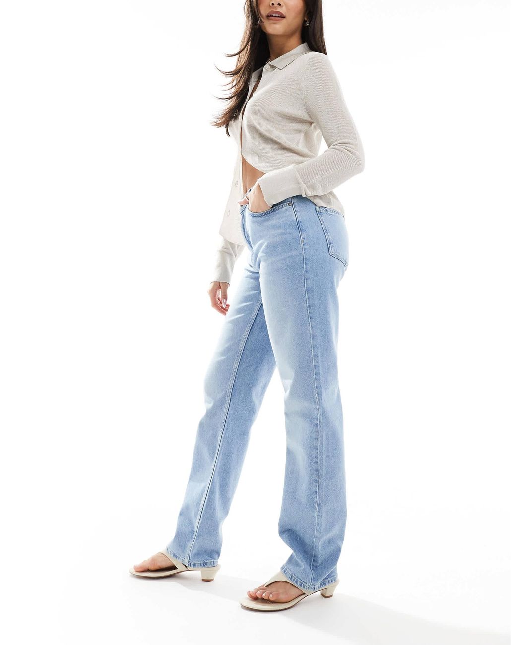 Object Blue Ellen Straight Leg Jeans