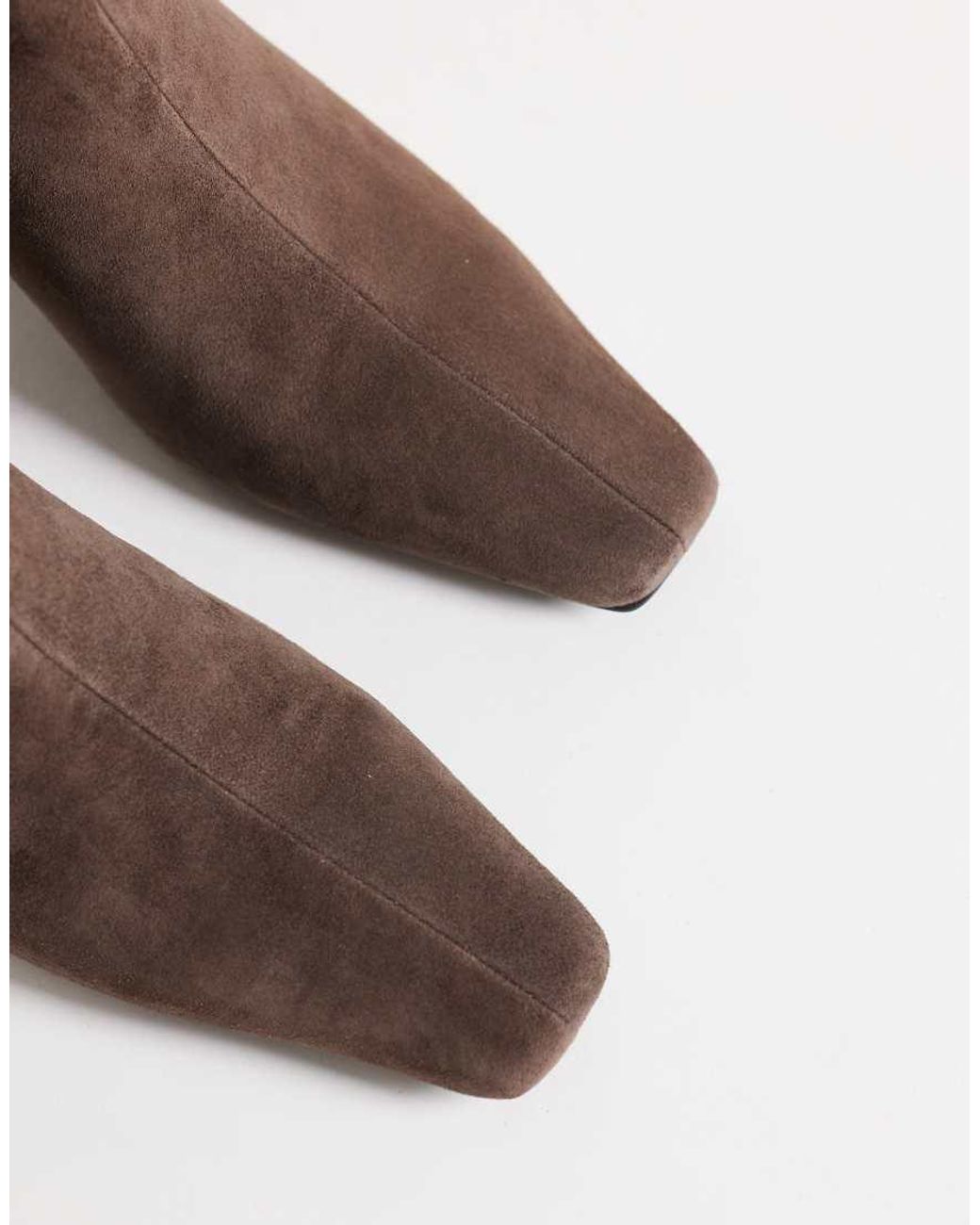 Tony Bianco Brown Evysa Kitten Heel Square Toe Boots