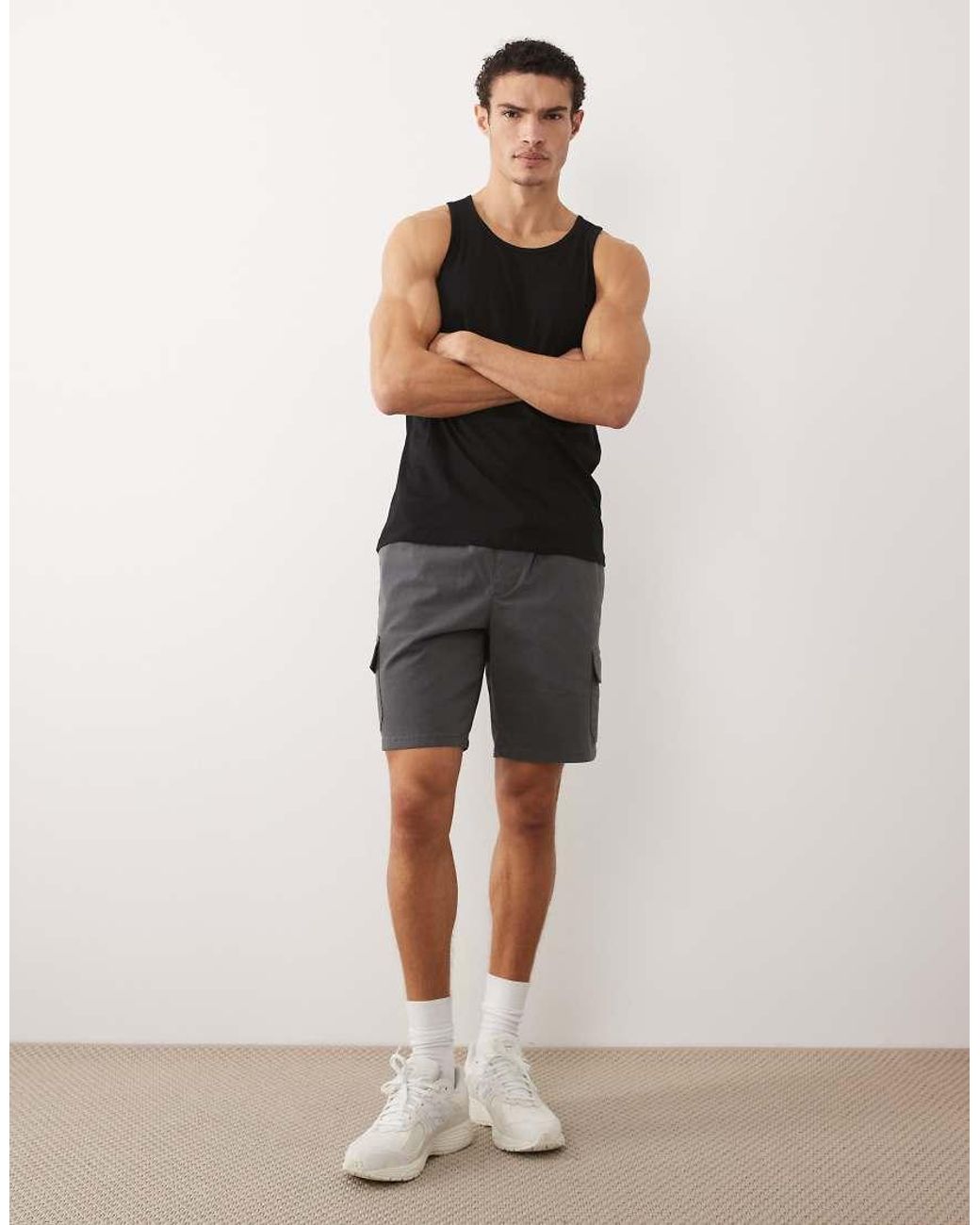 Jack & Jones Black Jersey Singlet Top for men
