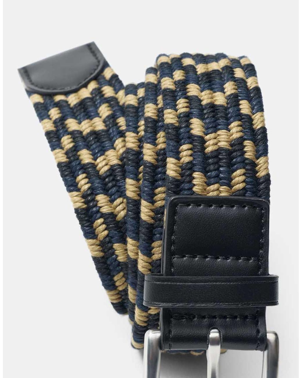 Pull&Bear Blue Braided Belt for men