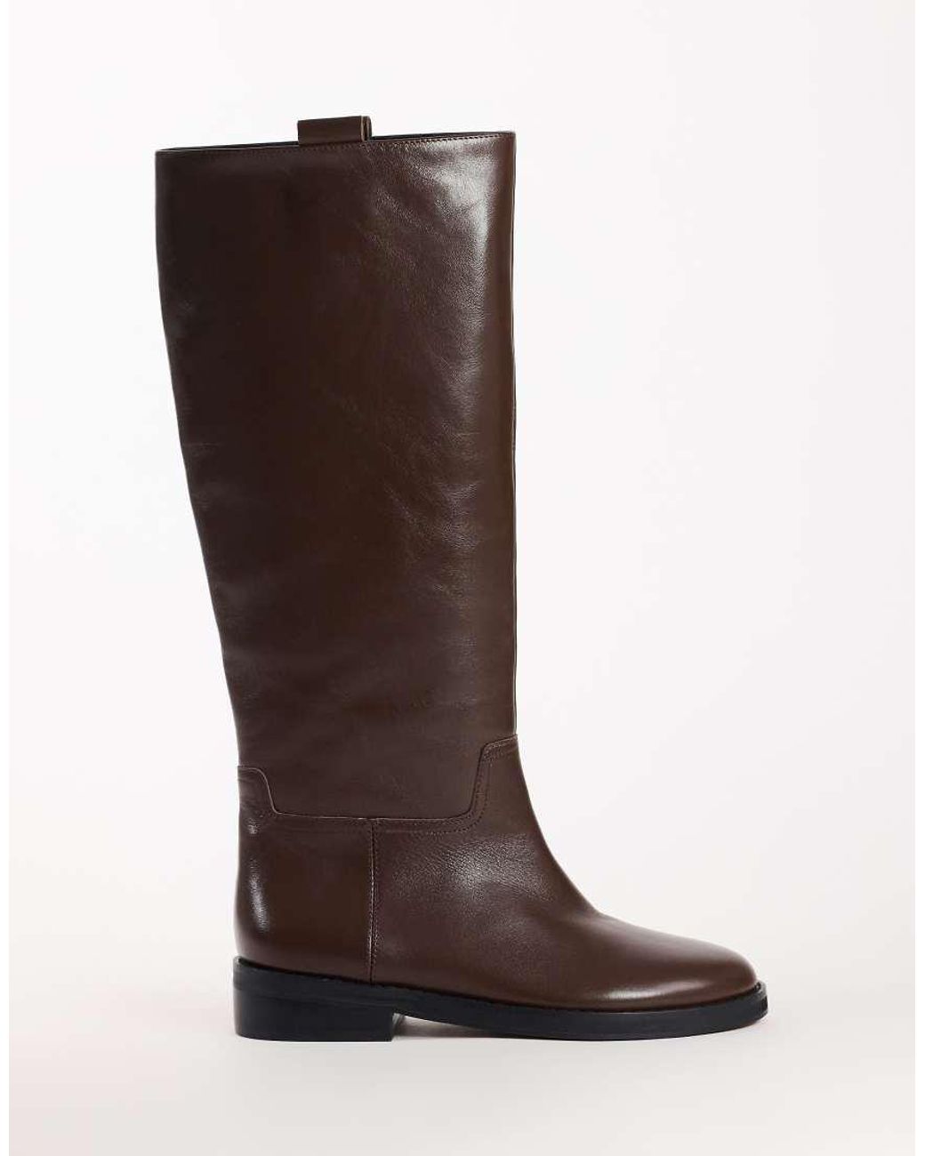 TOPSHOP Brown Penelope Real Leather Riding Boot