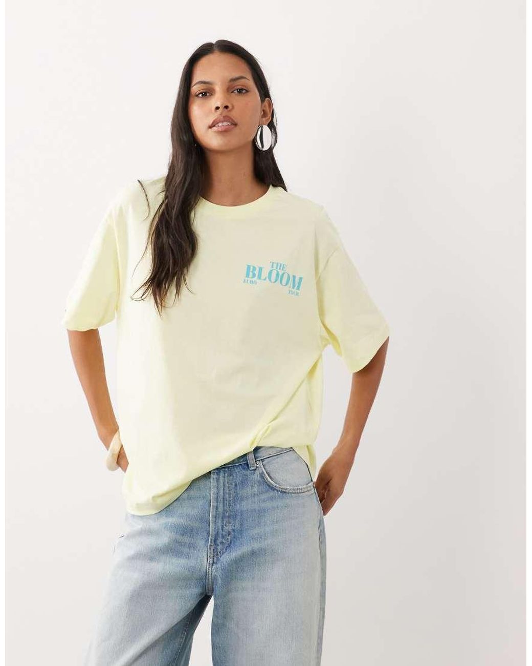 ASOS Yellow Oversized T-shirt With The Bloom Graphic
