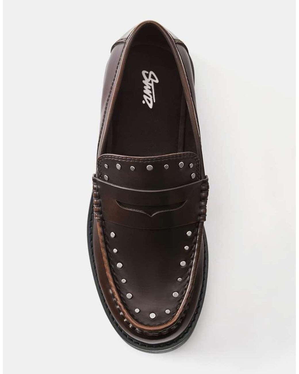 Pull&Bear White Studded Loafers for men