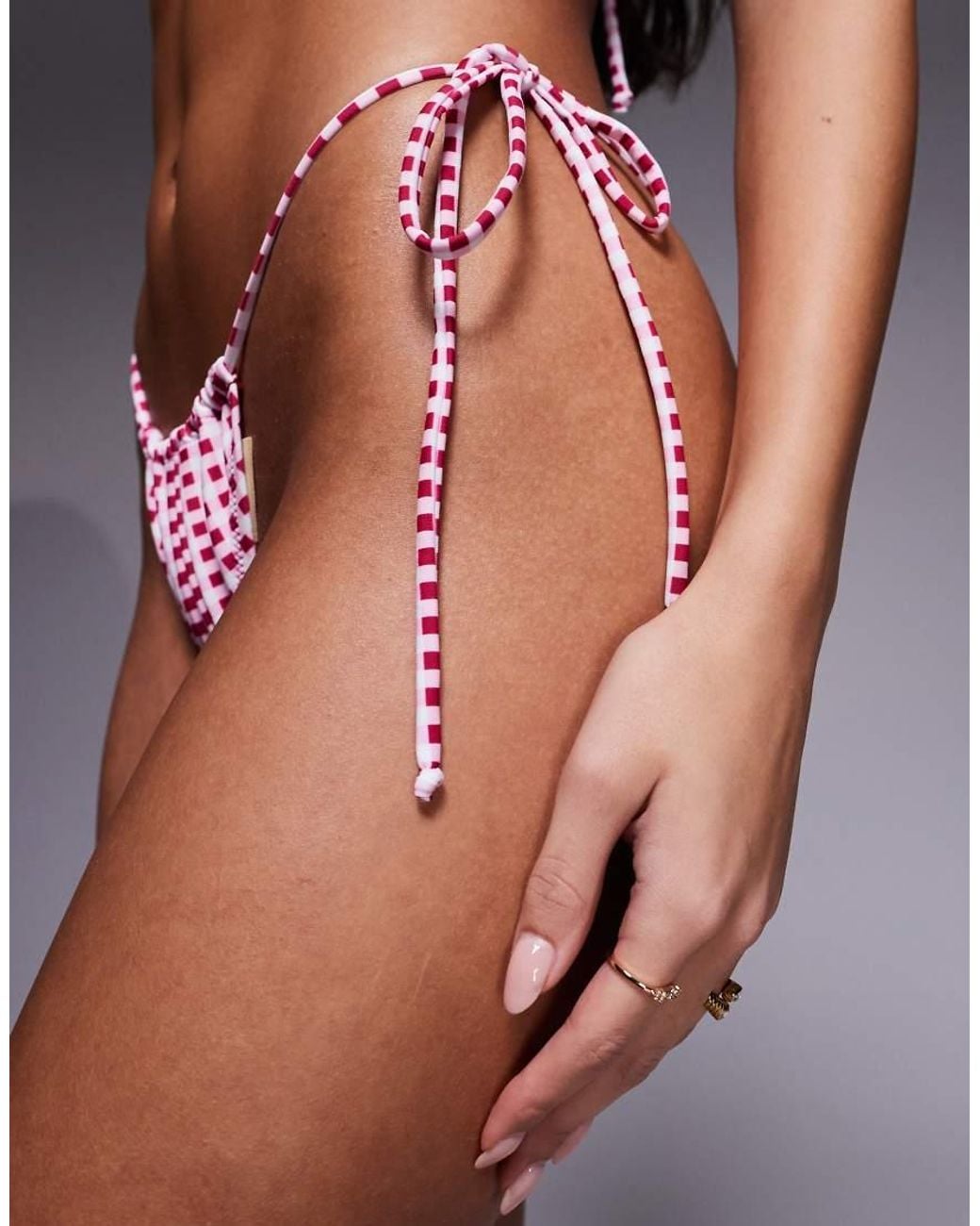 Candypants Pink Gingham Tieside Bikini Bottom