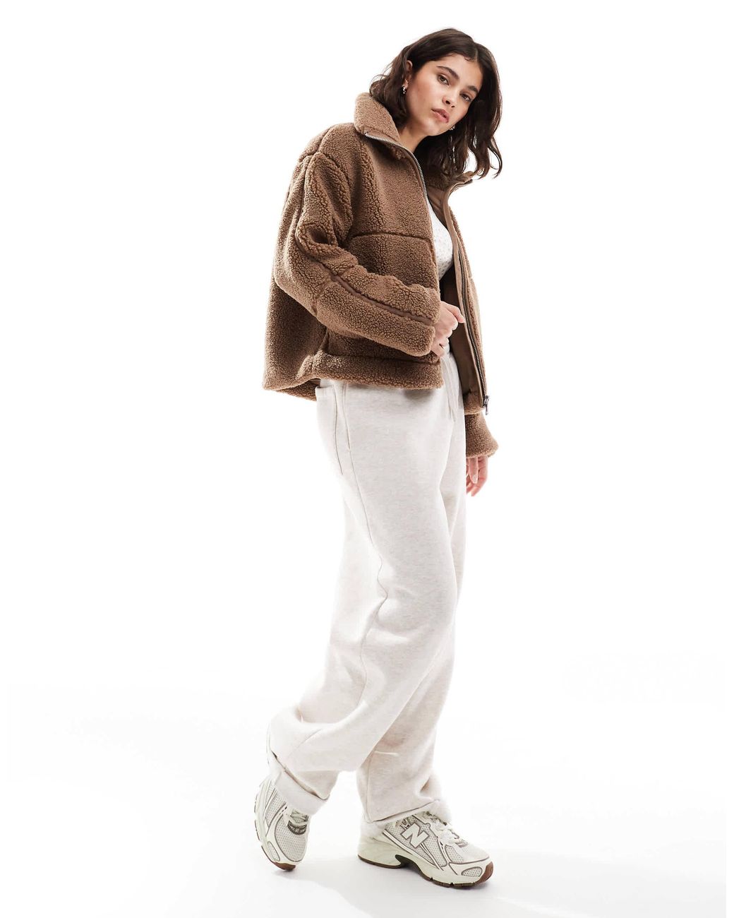 ONLY Brown Slouchy Teddy Jacket