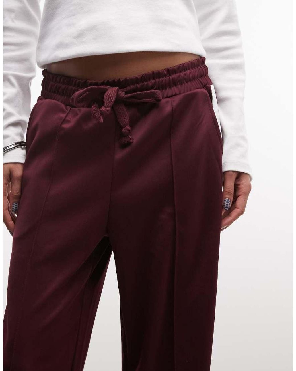 Noisy May Red Straight Leg Jersey Trouser