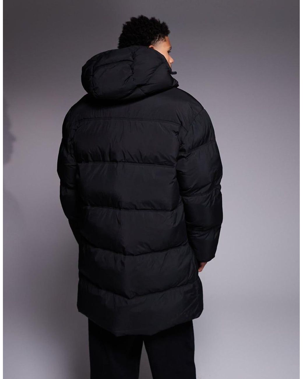 HUGO Gray Bodi Relaxed Fit Longline Chunky Puffer for men
