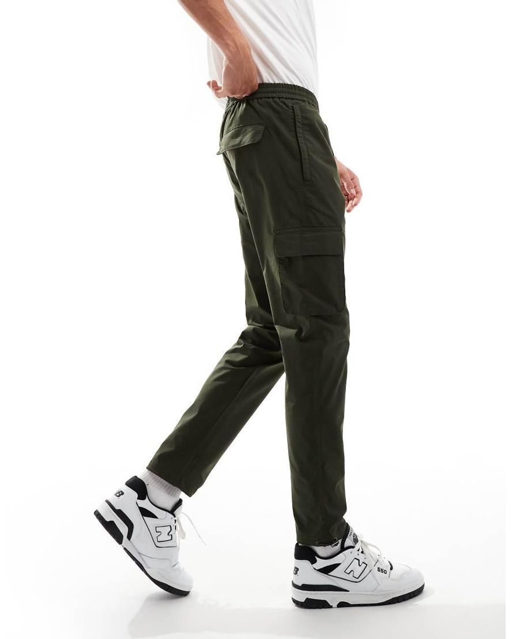 Only & Sons Black Tapered Tech Cargo for men