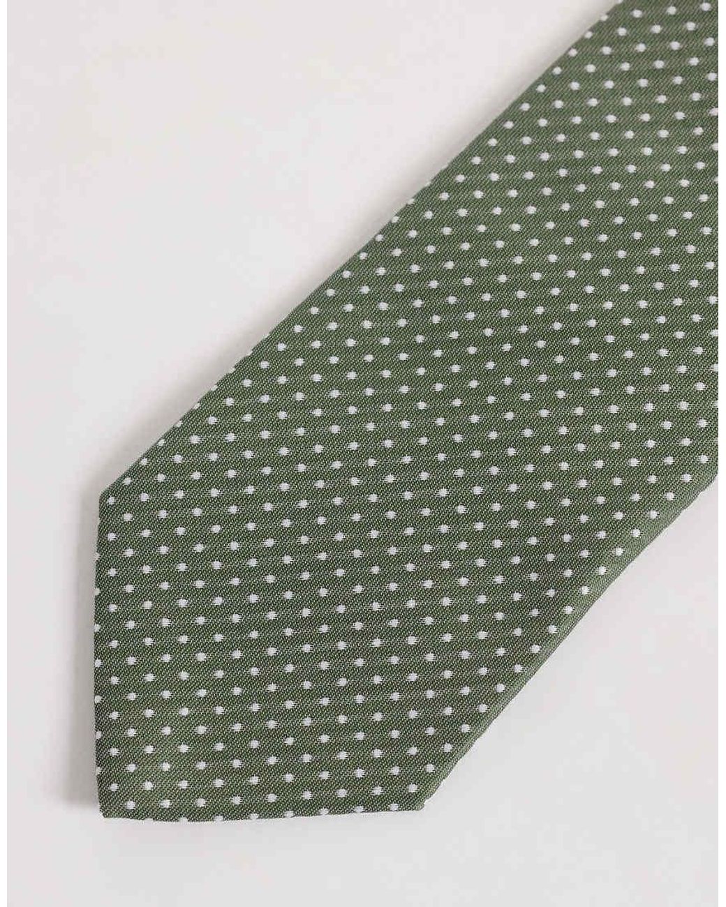 ASOS Green Micro Polka Dot Tie for men