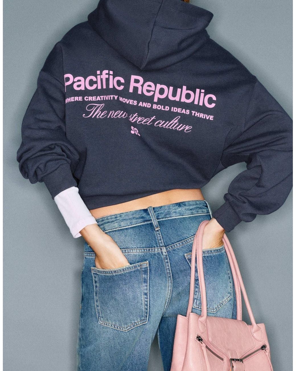 Sweat à capuche en daim à logo Pull&Bear en coloris Blue