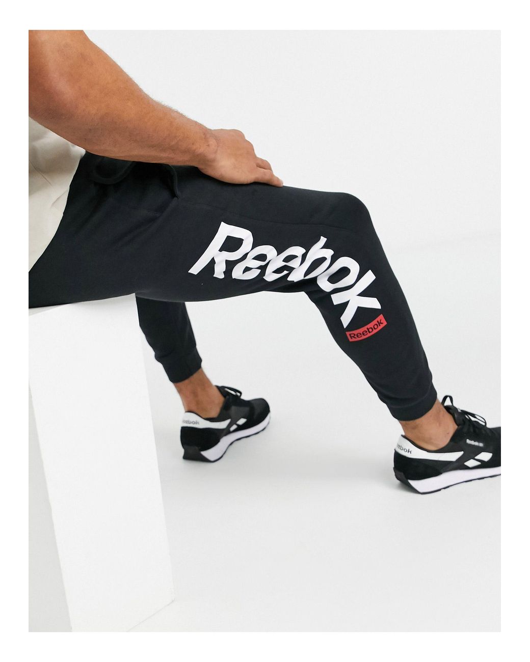 reebok black sweatpants