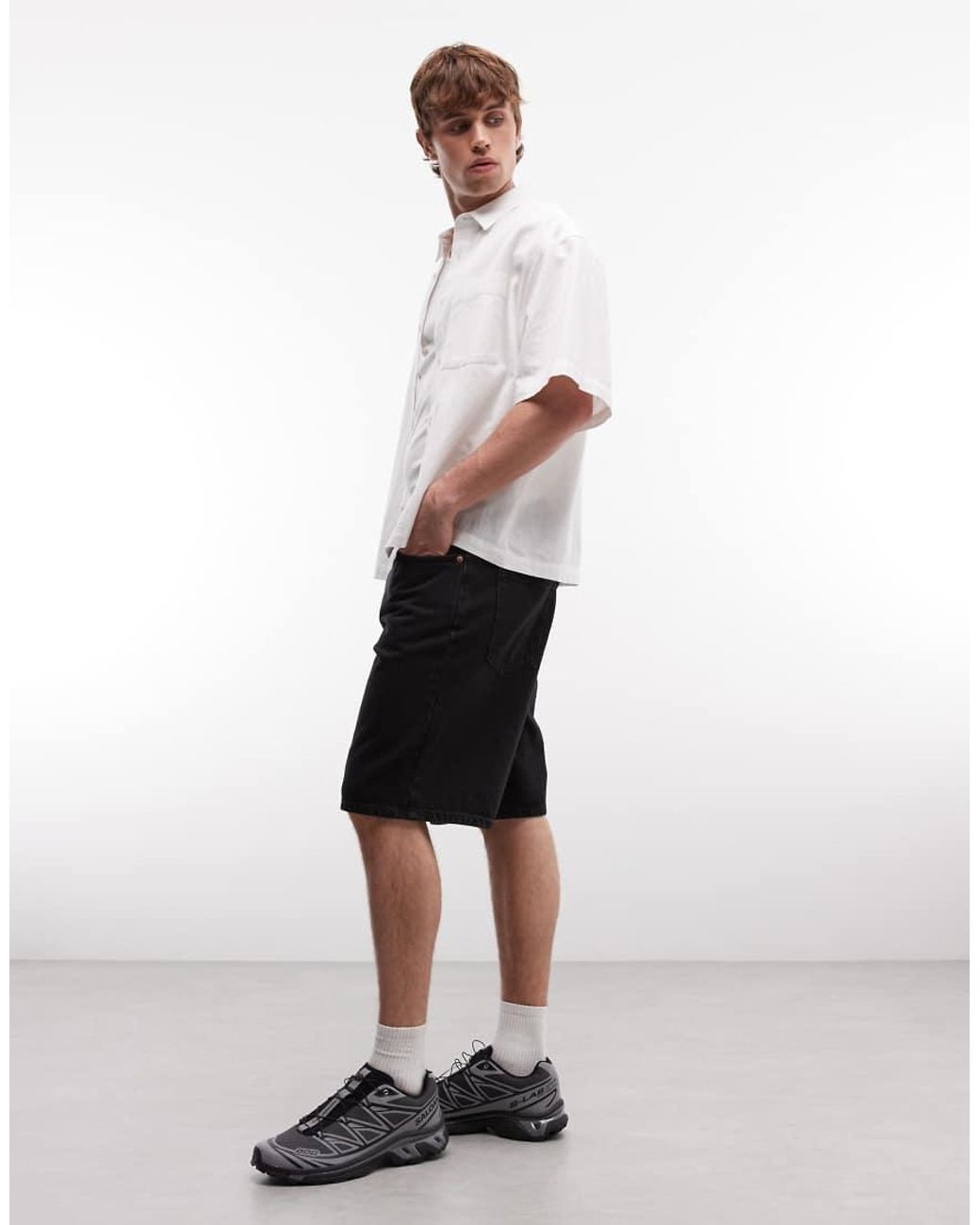 Weekday Natural Galaxy Baggy Denim Shorts for men