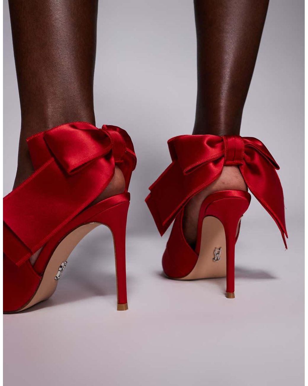 Steve Madden Multicolor Teacup Slingback Heels With Bow Detail