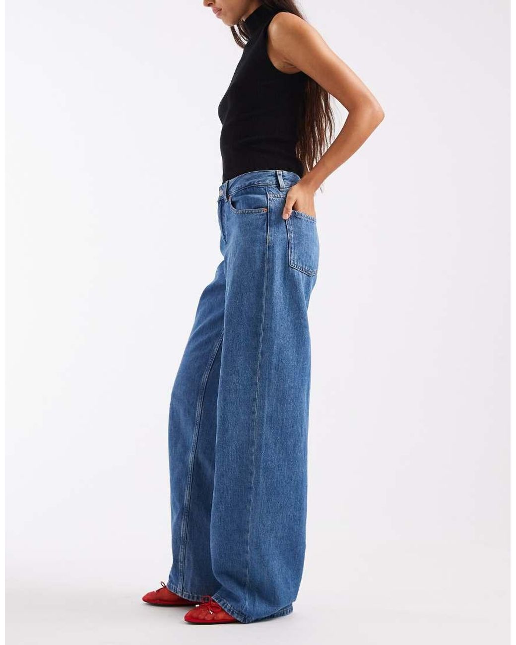 JJXX Blue Tokyo High Waisted Wide Leg Jeans