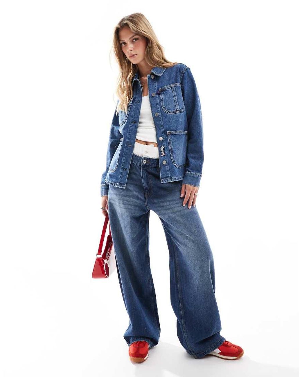 Superdry Blue Embroidered Denim Chore Jacket