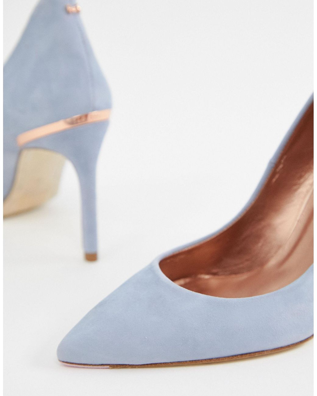 Ted Baker Suede Heeled Shoes In Blue | Lyst