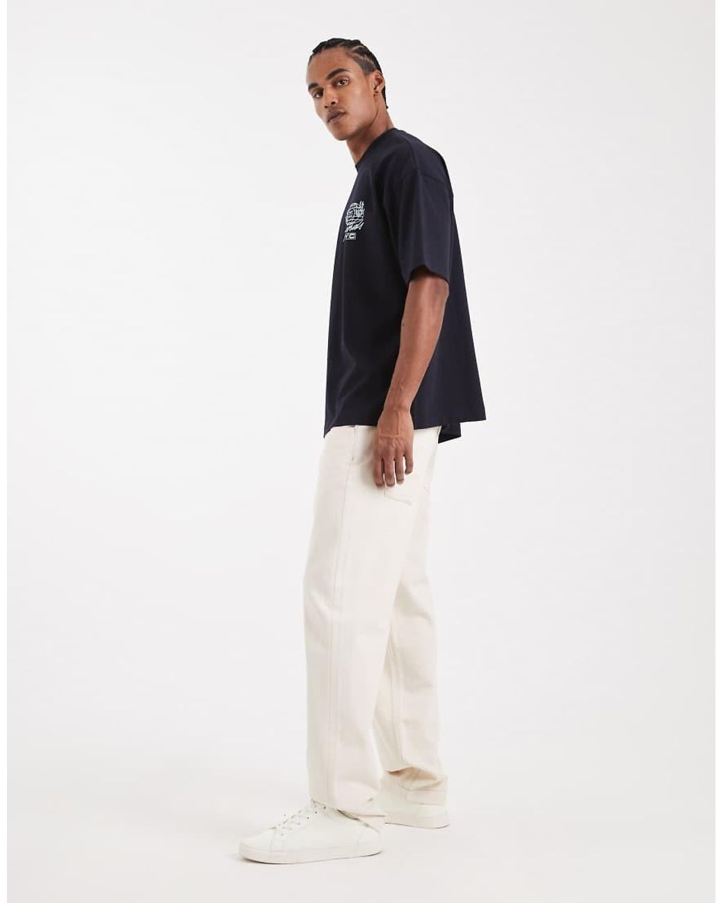 ASOS Blue Circular Design Collection Heavyweight Straight Jeans for men