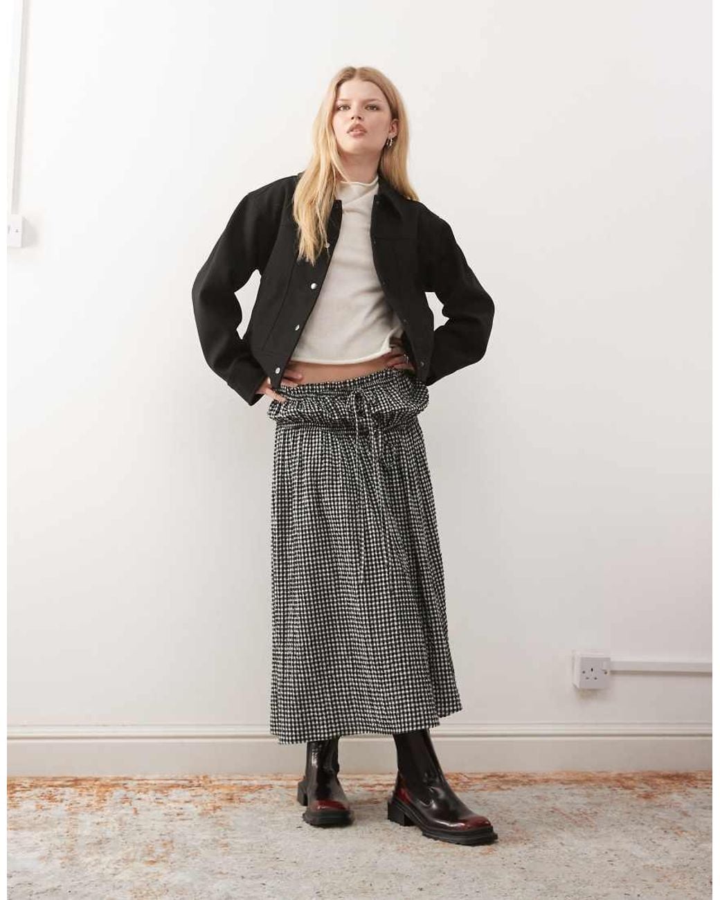 Noisy May Black Brushed Jacket With Panel Detail