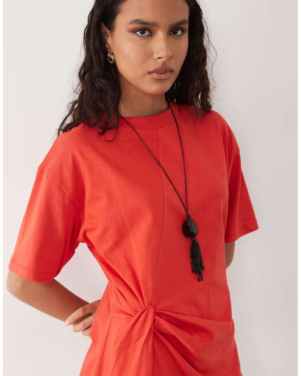 ASOS Red Wrapped Waist Mini Dress