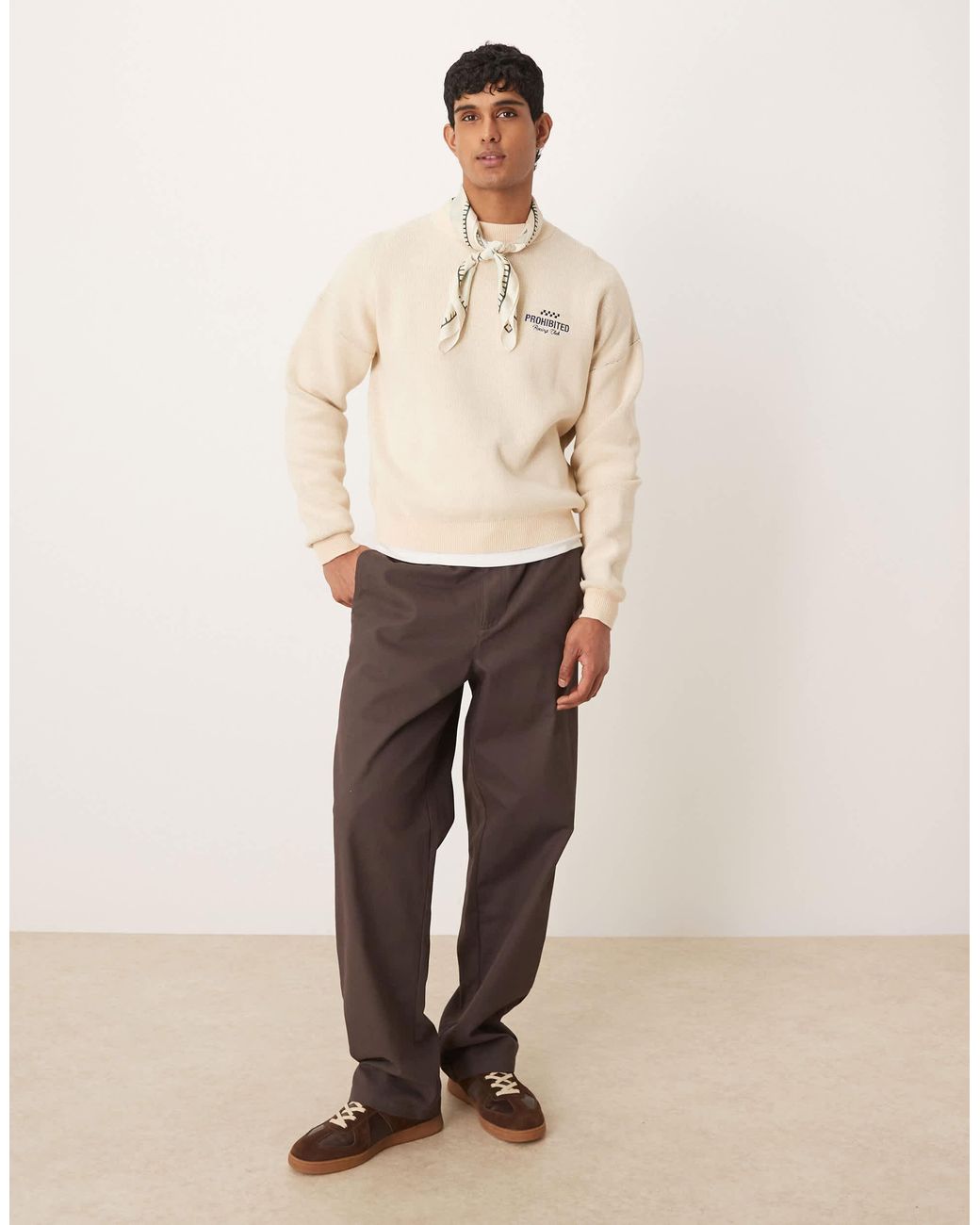 Prohibited – vortex – strickpullover in Natural für Herren