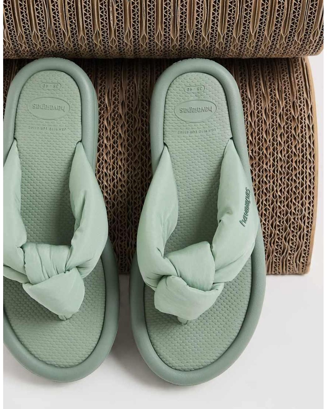 Havaianas Green Overpuff Boho Flip Flops