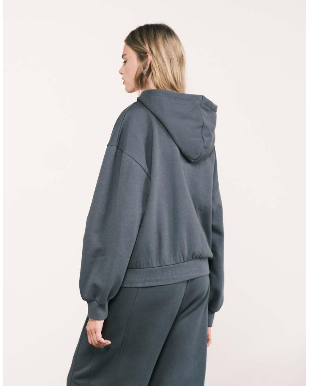 ASOS Blue Co-Ord Zip Through Hoodie With Balloon Sleeve