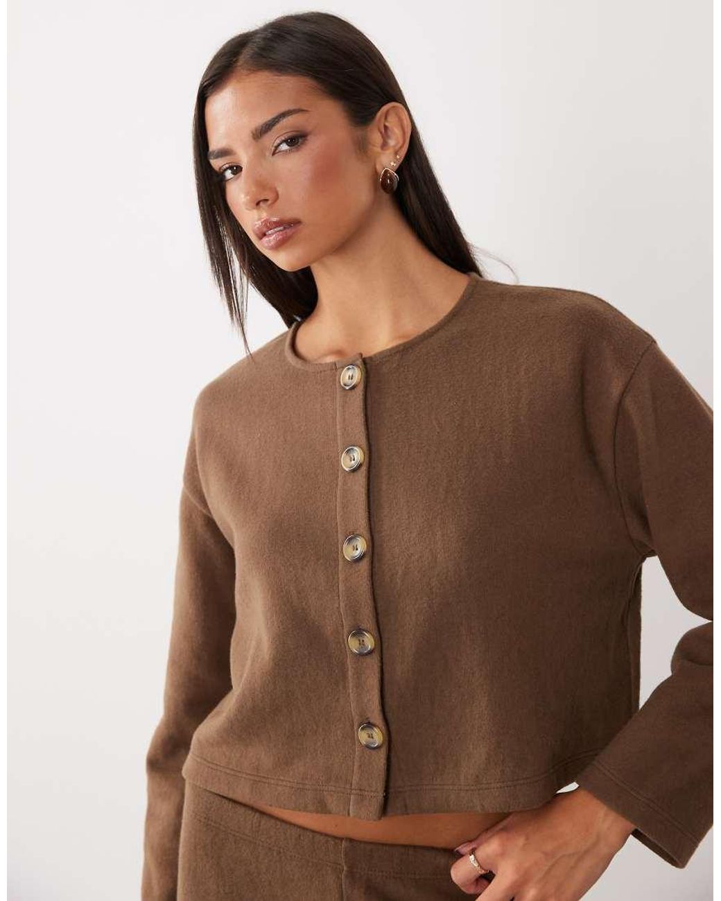 Miss Selfridge Brown Super Soft Cardigan