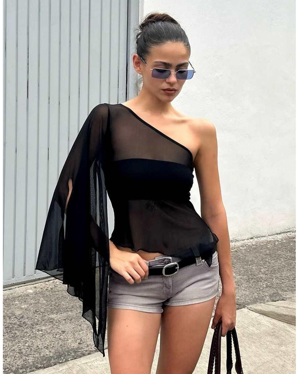 Bershka Black Denim Mini Shorts