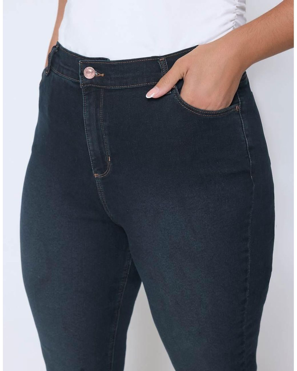 Yours Clothing Blue Bootcut Stretch Jeans