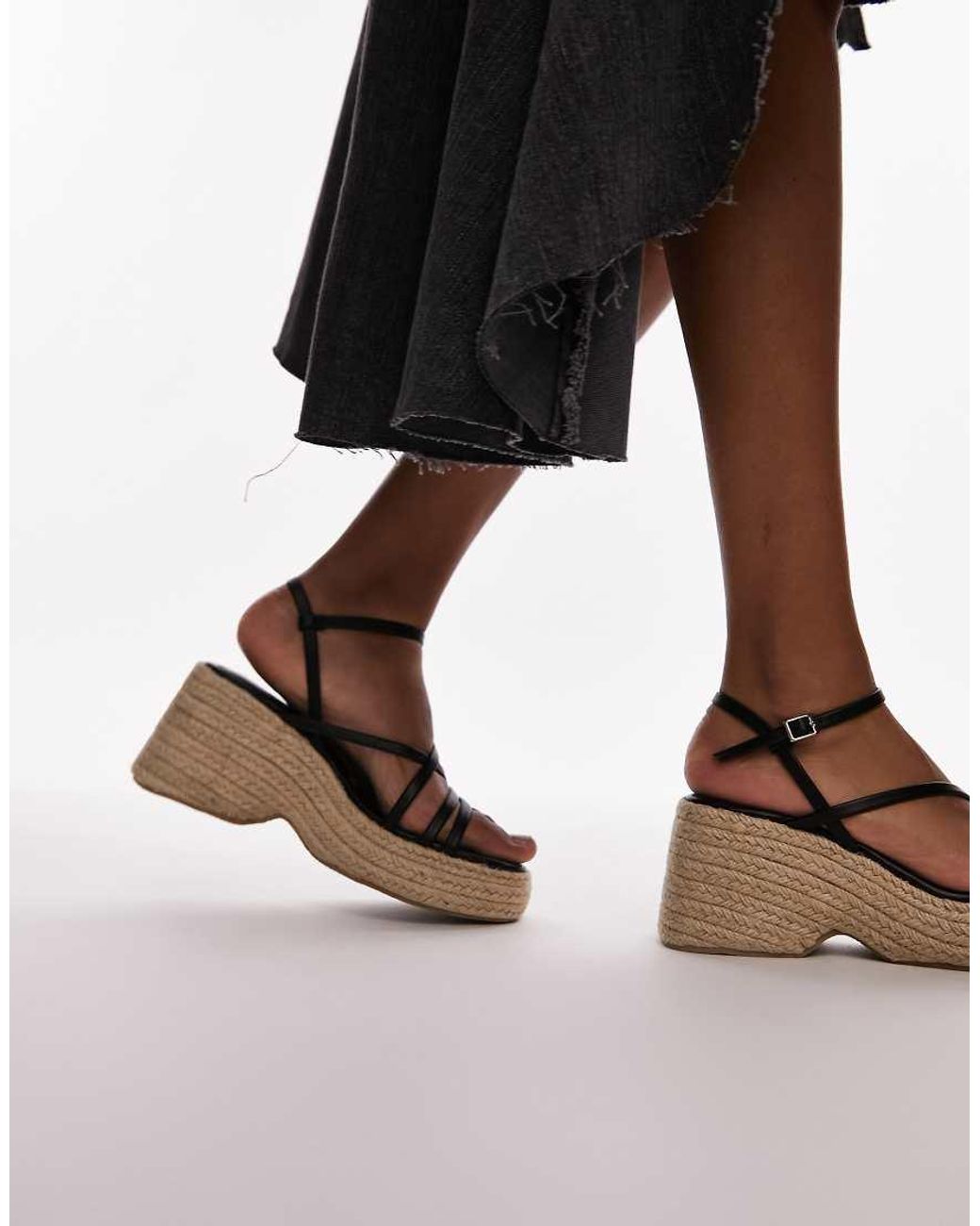 TOPSHOP Brown Jess Espadrille Wedge