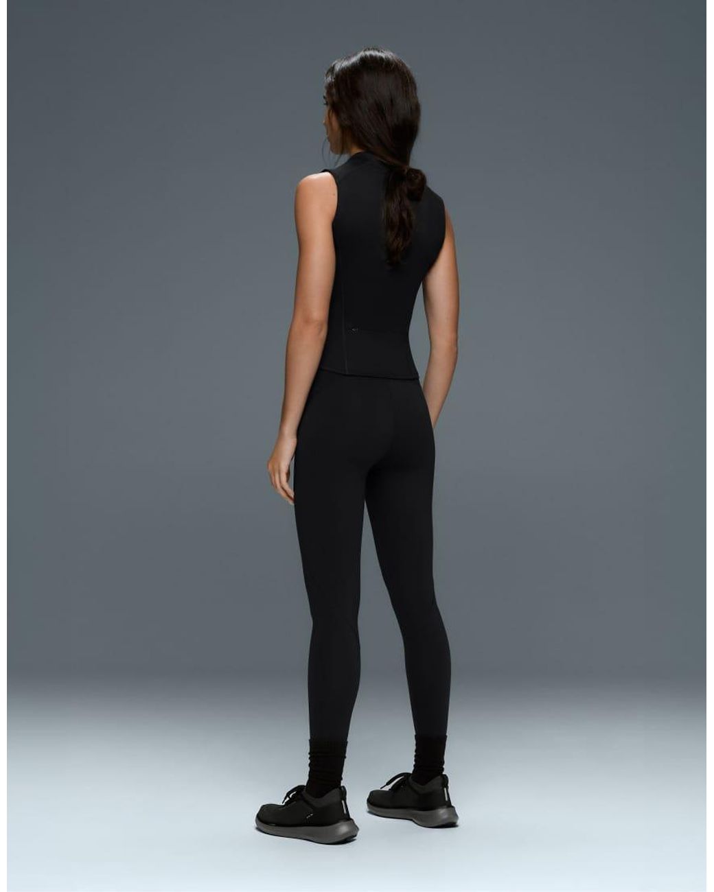 Oysho Black Sleeveless Zip T-shirt