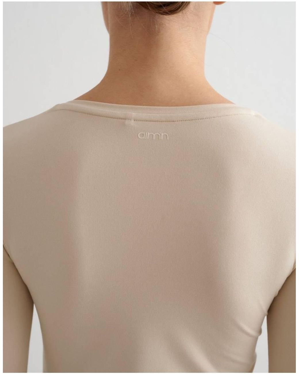 Aim'n Natural Café Au Lait Soft Basic V-Neck Long Sleeve
