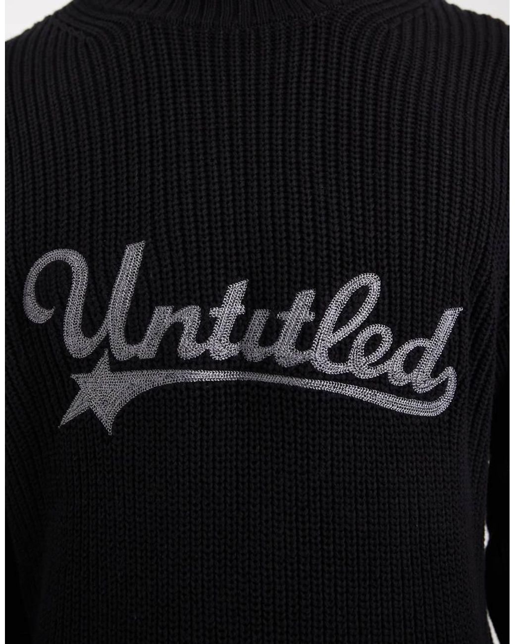 Cotton On Black Box Fit Crew Knit for men
