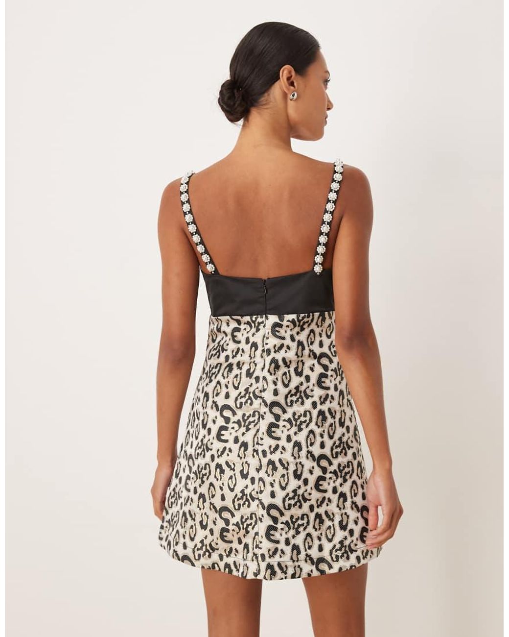 Sister Jane White Dream Twee Pearl Flower Trim Mini Dress