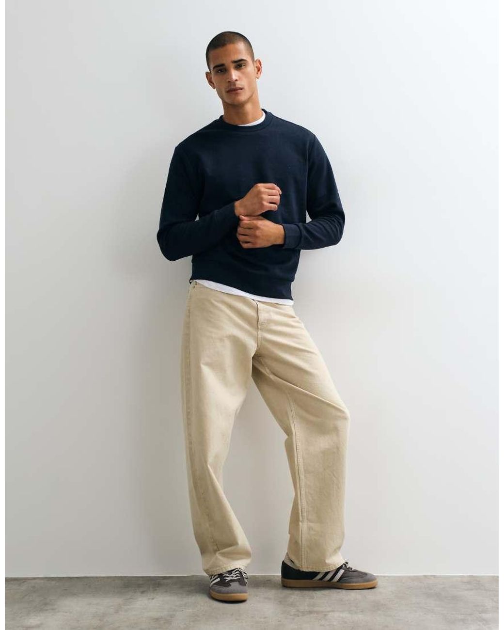 Mango Blue Cotton Rich Sweatshirt for men