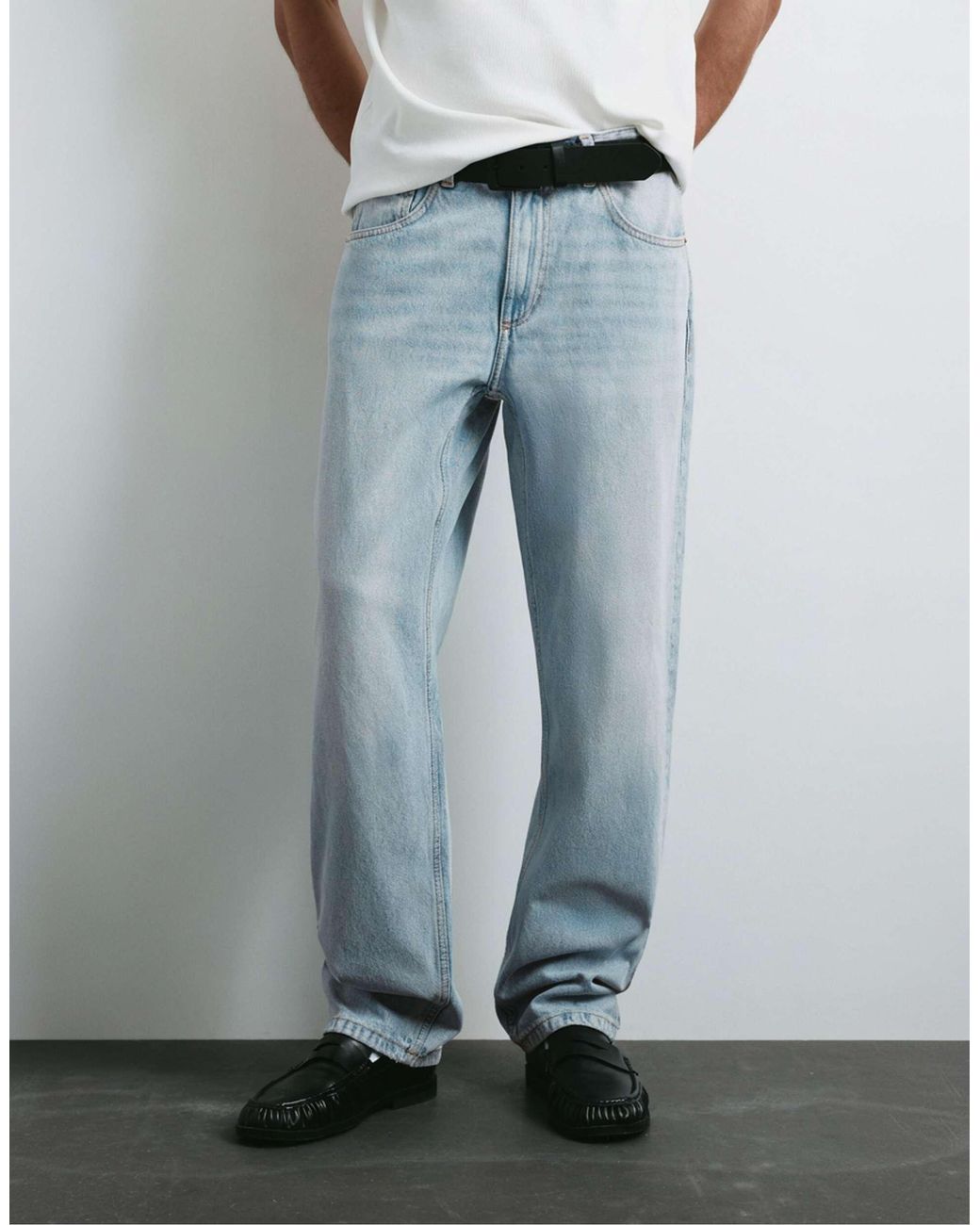 Pull&Bear – straight jeans in White für Herren