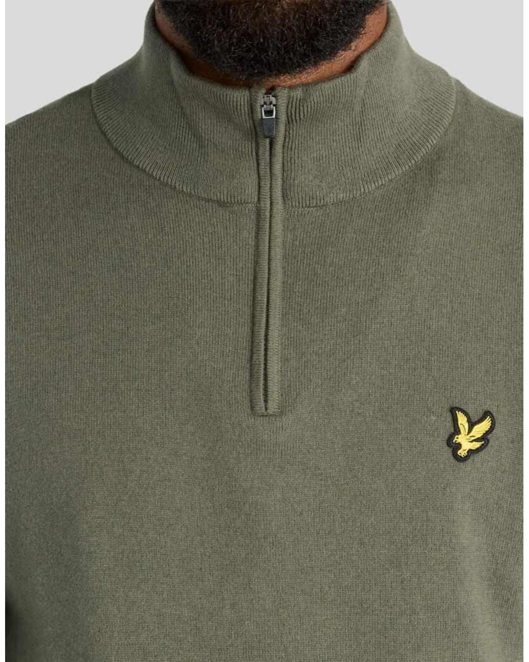 Lyle & Scott Green Mid Knits Golf Quarter Zip Jumper for men