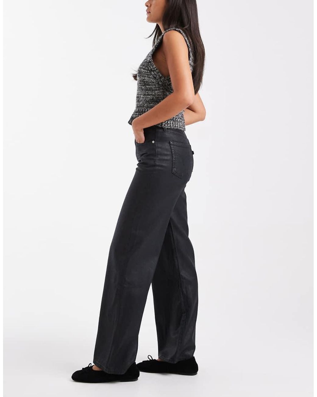 Levi's Blue Ribcage Wide Denim Jeans