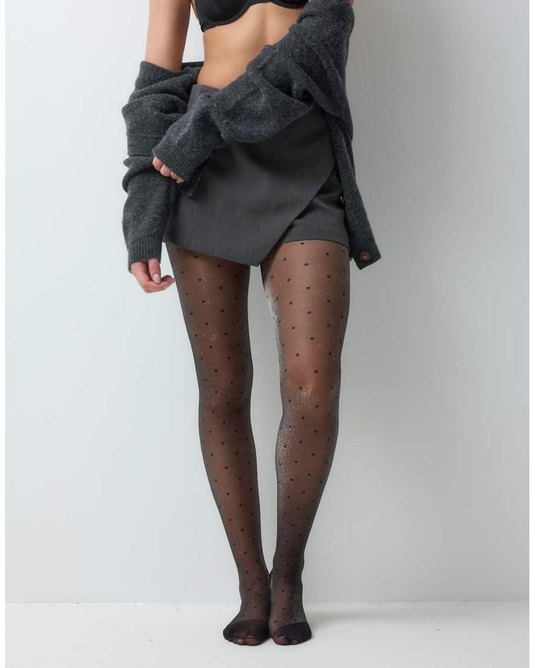 Pieces Black Polka Dot Glitter Tights