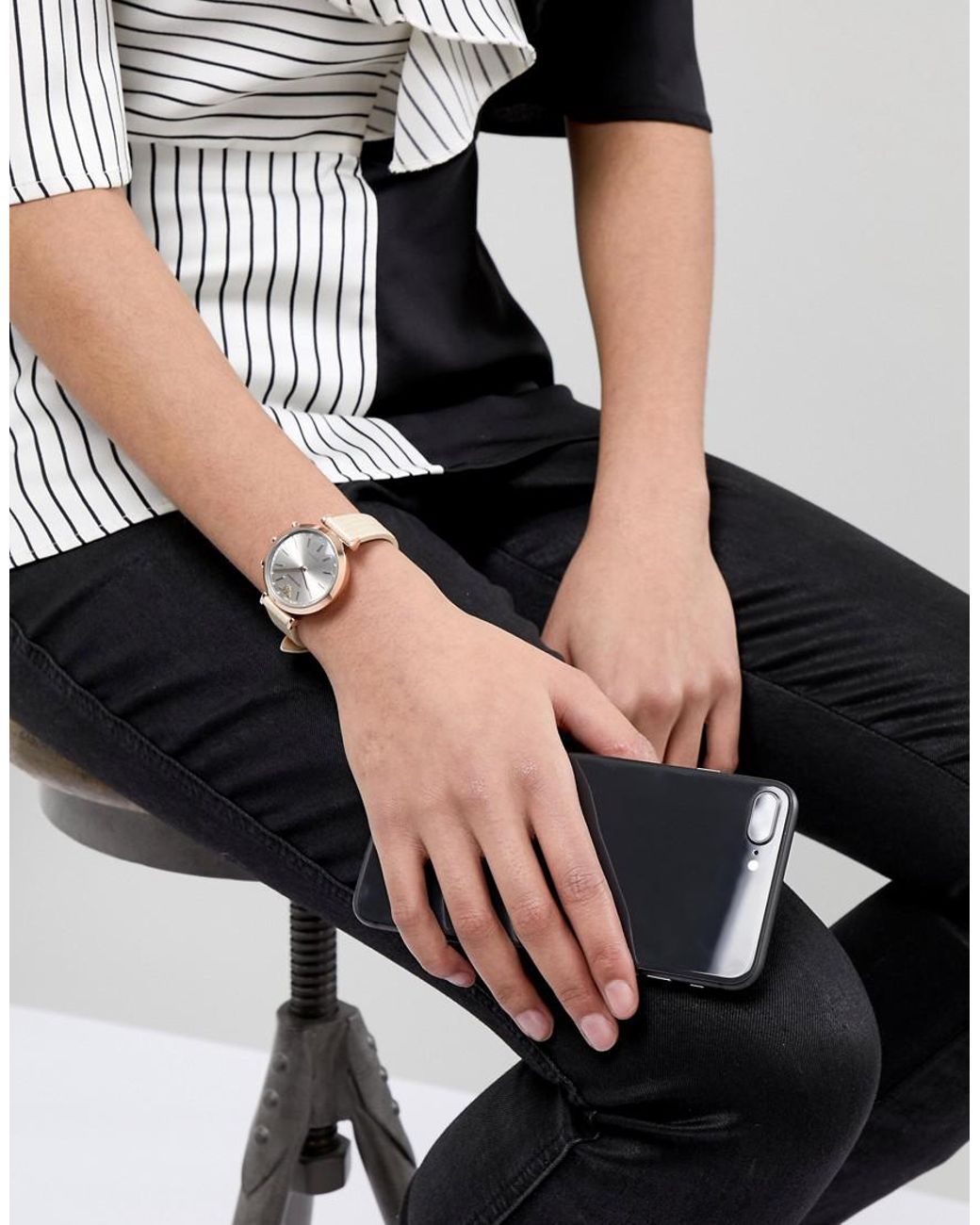 Emporio Armani Connected Art3020 Leather Hybrid Smart Watch in Natural |  Lyst Australia