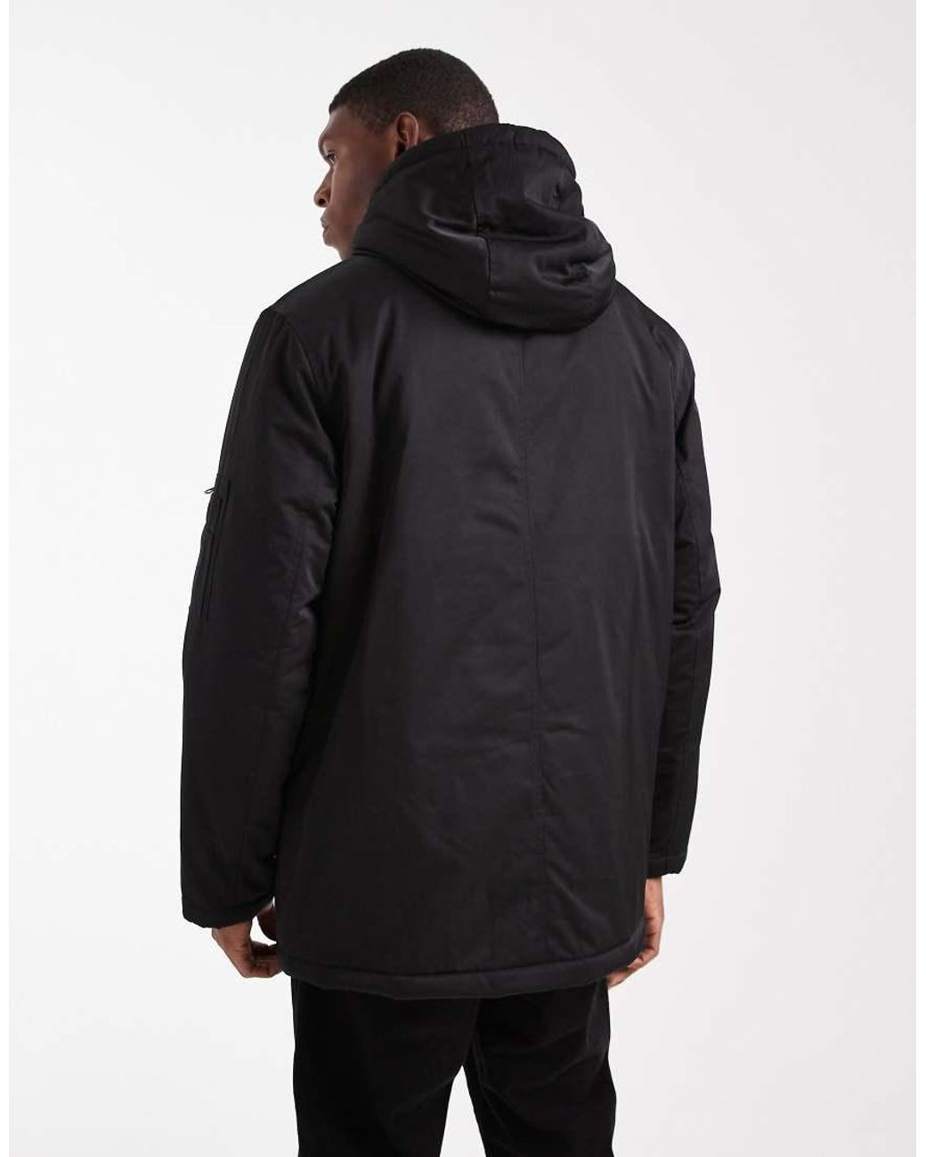 ASOS Black Mid Length Parka for men