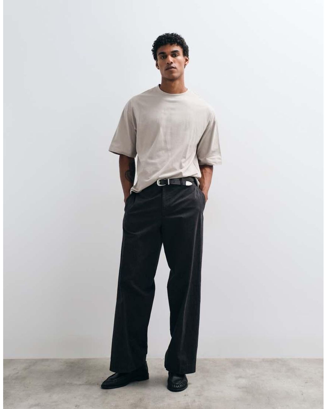 T-Shirt Basic Oversize Grigia di ASOS in Gray da Uomo