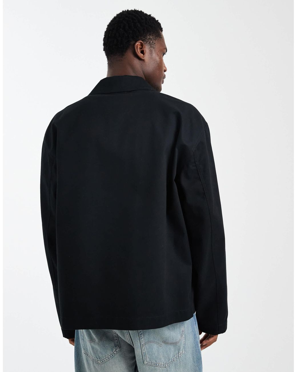 ASOS Black Oversized Worker Jacket for men