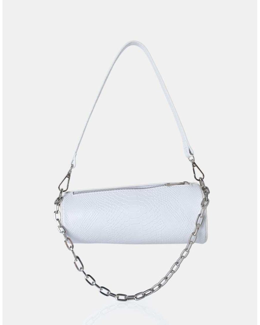 Public Desire White The Claudia Croc Shoulder Bag