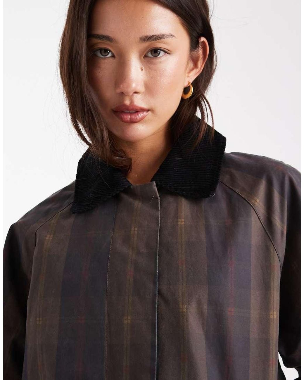 ONLY Blue Cord Collar Longline Barn Jacket