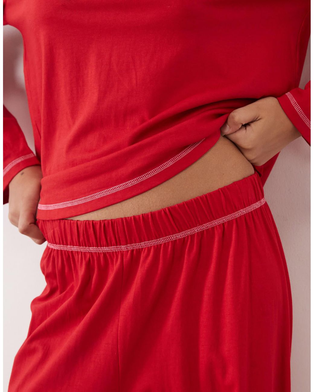 ASOS Red Essentials langärmeliges pyjama-set
