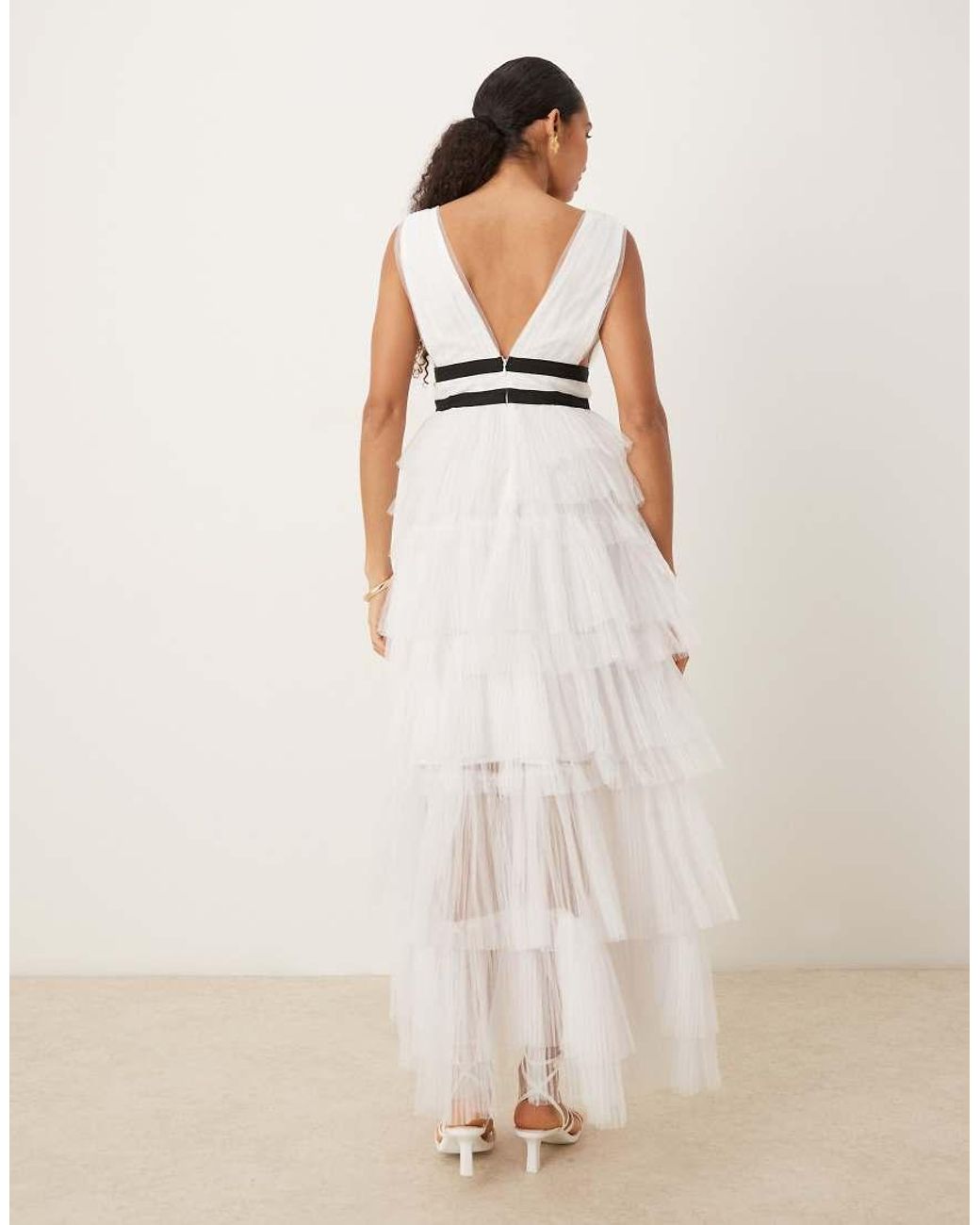 True Decadence Natural Tulle Maxi Dress