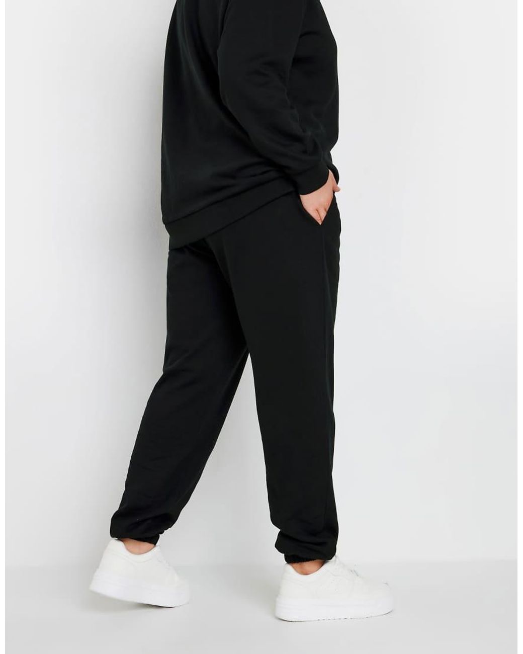 Yours Clothing Black Cuffed Joggers