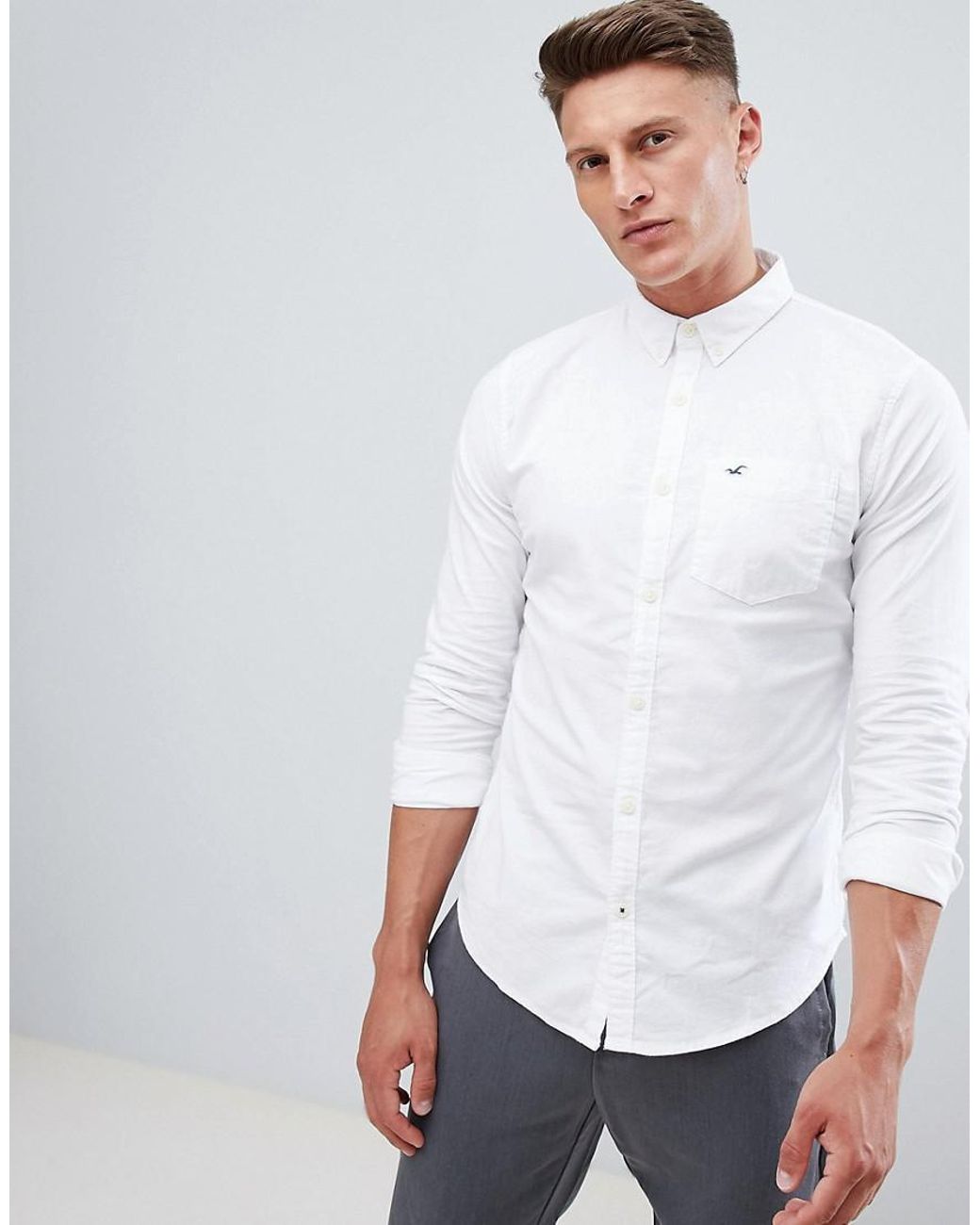 Button Down Collar Solid Shirt Slim Fit 
