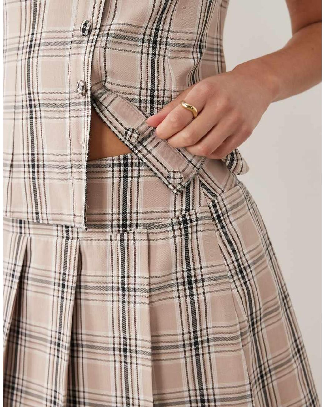 Miss Selfridge Natural Tailored Mini Skirt Co-Ord